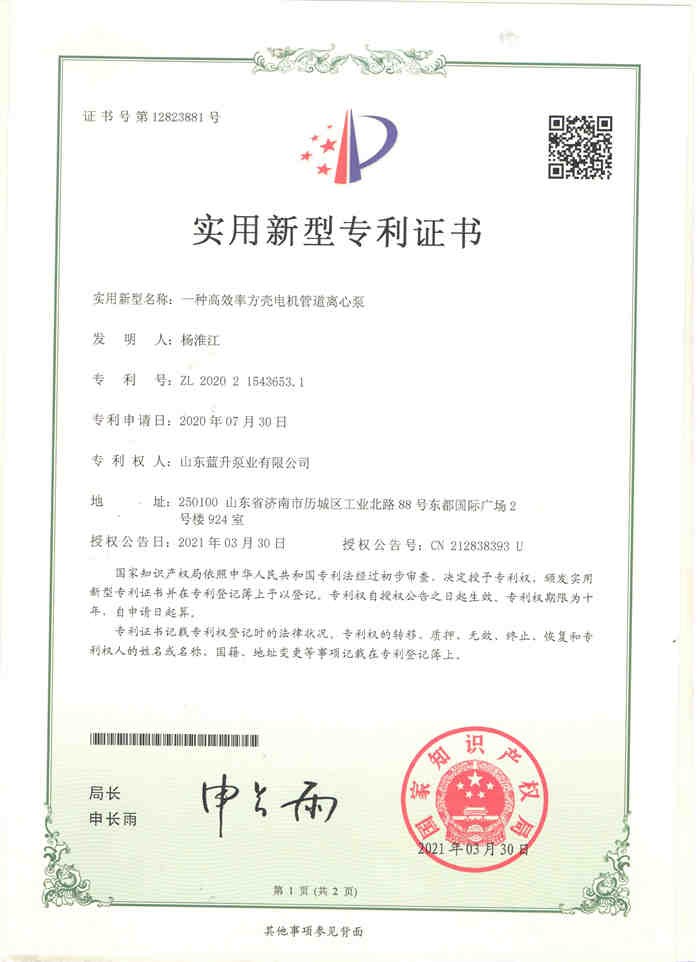 藍(lán)升水泵專(zhuān)利